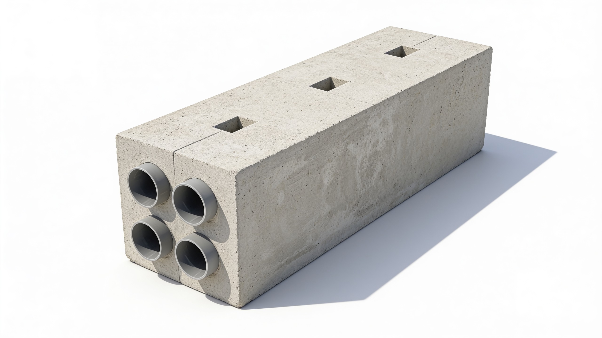 Feller four-way duct bank block, ready for the next run
